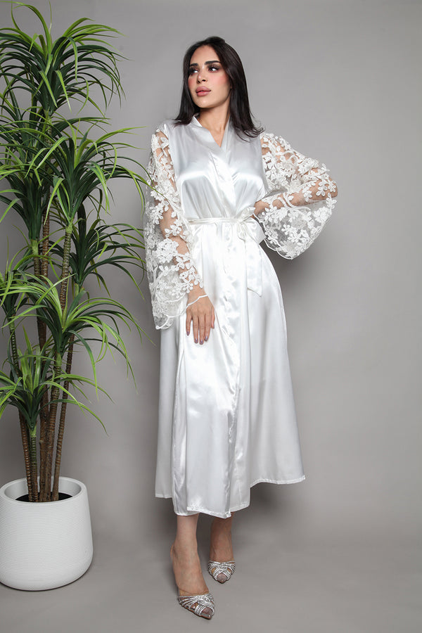 Luxurious Royal Lace Bridal Robe - Royal Robe