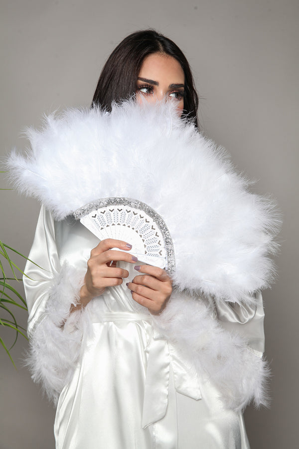 Stylish Bride Feather Hand-Held Fan