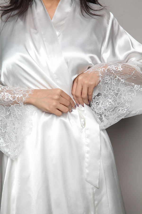 Luxurious French Lace Bridal Robe