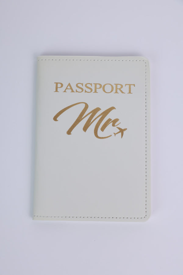 Stylish Bride & Groom Passport Cover