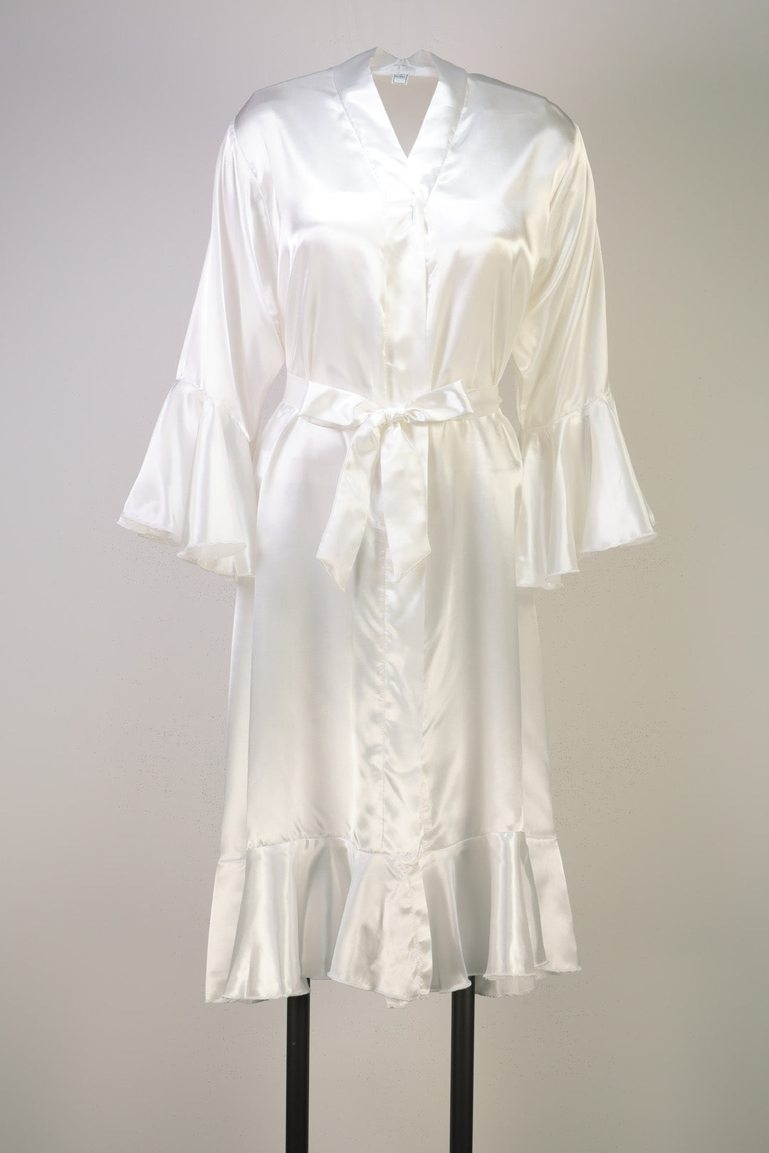 Elegant Lace-Trimmed Bridal Robe - Classic-R