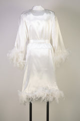 Glamorous Round-Feather Bridal Robe - R-F